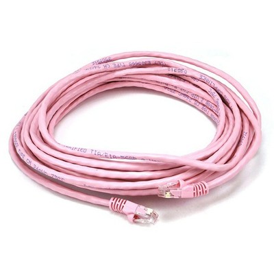 Monoprice Cat5e Ethernet Patch Cable - 25 Feet - Pink | Network Internet Cord - RJ45, Stranded, 350Mhz, UTP, Pure Bare Copper Wire, 24AWG