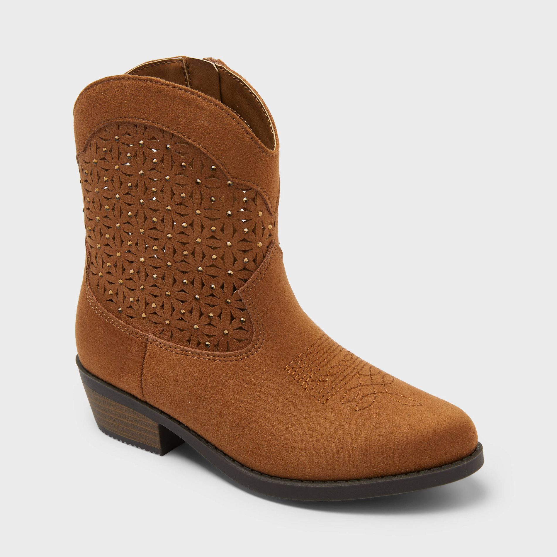 Girls' Chiara Short Cowboy Boots - Cat & Jack™ Brown