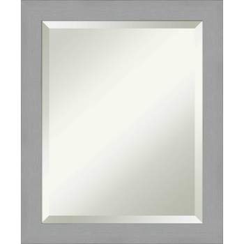 20" x 24" Brushed Nickel Framed Wall Mirror Silver - Amanti Art