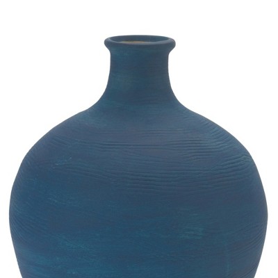 Melrose Blue and Terracotta Ceramic Decorative Vase 8.5"H