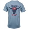 Mens Coors Banquet Rodeo Logo Distressed Front and Back Dusty Blue T-Shirt - 3 of 4