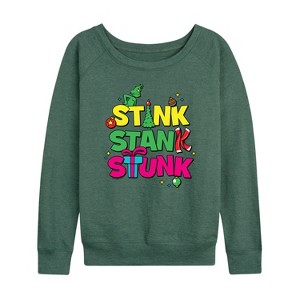 Women's - Dr. Seuss -  Lightweight French Terry Wide Neck Long Sleeve Shirt - 1 of 4