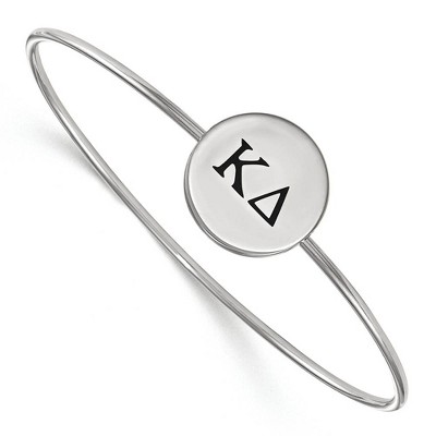 Black Bow Jewelry Sterling Silver Kappa Delta Greek Life Bangle Bracelet 8 Inch