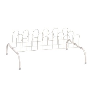 Household Essentials Wire Shoe Rack White: Metal Freestanding Shoe Organizer for Closet & Entryway, Holds 9 Pairs - 1 of 3