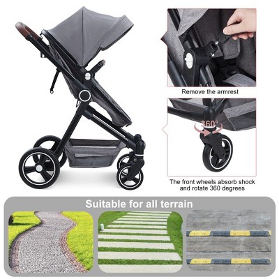 2 in1 Baby Stroller, High Landscape Infant Stroller