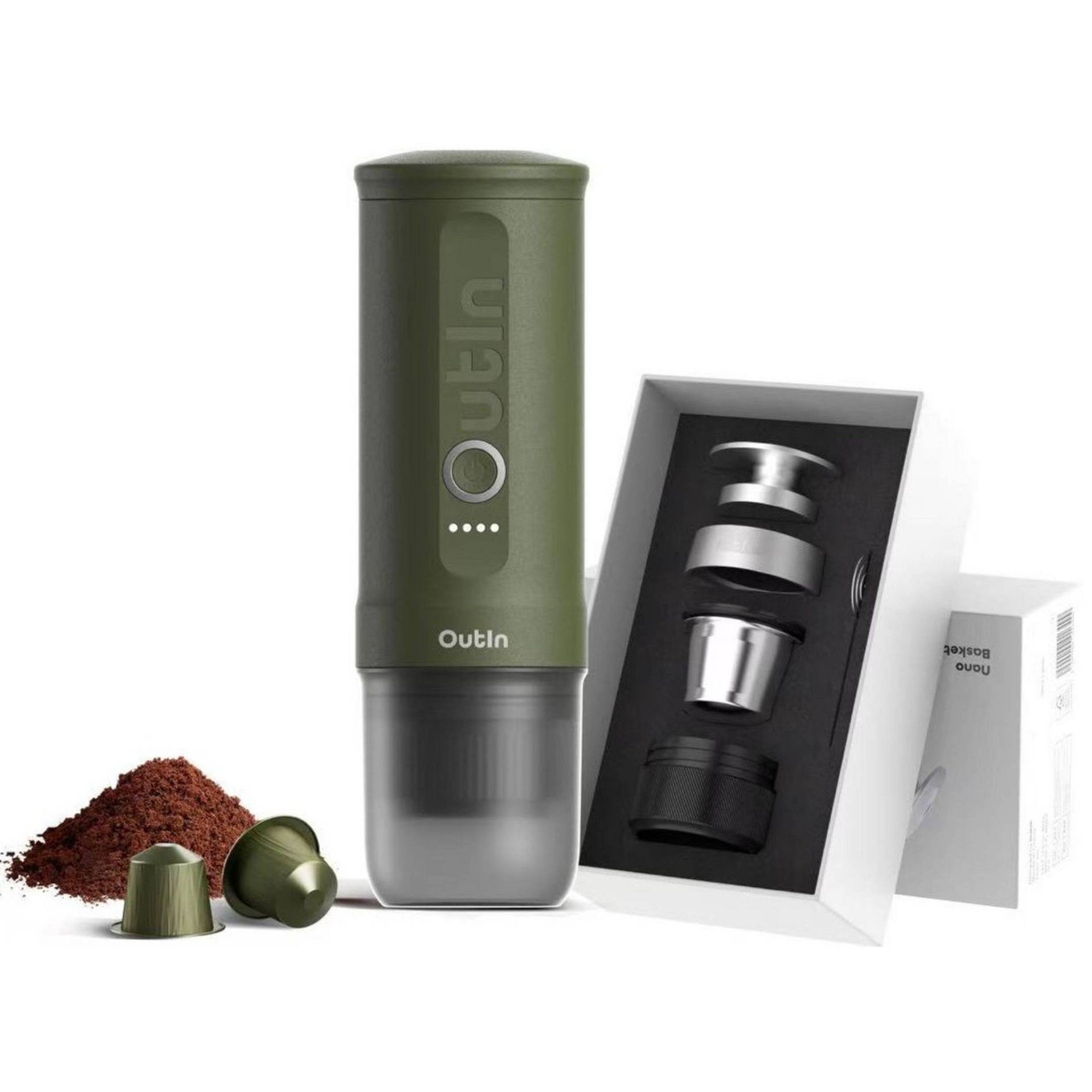 OutIn Nano Portable Espresso Machine with Basket Plus Kit