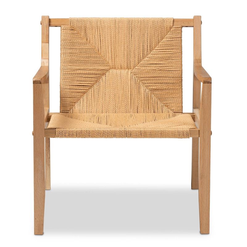 Delaney Wood Hemp Accent Chair Oak Brown - Baxton Studio, 1 of 15