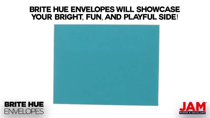 JAM Paper 50pk Brite Hue A8 Envelopes 5.5" x 8.125", 2 of 5, play video