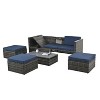 NicBex 5 Piece Outdoor PE Wicker Furniture Set with Lift Top Coffee Table and Lounger Sofa for Garden,Patio - 2 of 4