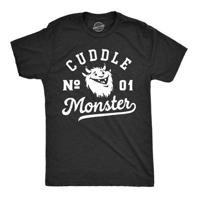 Mens Cuddle Monster T Shirt Funny Snuggling Hugging Joke Tee For Guys - Crazy Dog Men's T Shirt