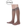 Allegra K Women's Silky Semi-Sheer Reinforced Toe Calf Socks 10 Pairs - 2 of 4
