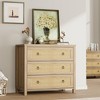 Natural Rattan 3-Drawer Boho Dresser 31.5" Wide - Extra Deep Storage - 3 of 4