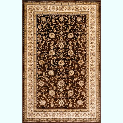 Brown Rectangular Stain-Resistant Synthetic Area Rug