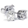 Pompeii3 1/2ct Diamond Vintage Style Studs 14K White Gold - 2 of 4