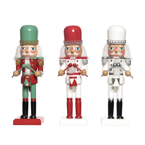 Transpac Wood Retro Color Nutcracker Set of 3 Christmas Home Decorations - image 1 of 1