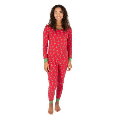 Leveret Womens Two Piece Cotton Pajamas Reindeer Red And Green Xs : Target