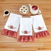 Collections Etc Primitive Country Star Plaid Ruffle Edge 3-Piece Hand Towel Set - 2 of 2