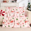 Lomsoe Pink Cute Santa Claus Flannel Blanket Soft Cozy Warm Throw Blanket Christmas Gift Blanket Throws for Couch, Bed, Living Room, Office, Travel - 4 of 4