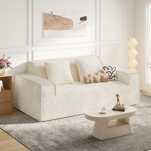 ORRD 75" Modern Loveseat Sofa, No Assembly Required Deep Seat Couch for Living Room, Apartment and Bedroom, Beige - 1 of 4