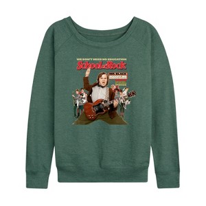 Women's - School of Rock - Movie Cover Lightweight French Terry Wide Neck Long Sleeve Shirt - 1 of 4