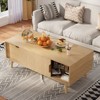 Buenhomino 47'' Modern Coffee Table w/Storage & Sliding Doors, Wood Center Table w/ Drawer ,Mid Century Mordern Coffee Table for Living Room - 2 of 4