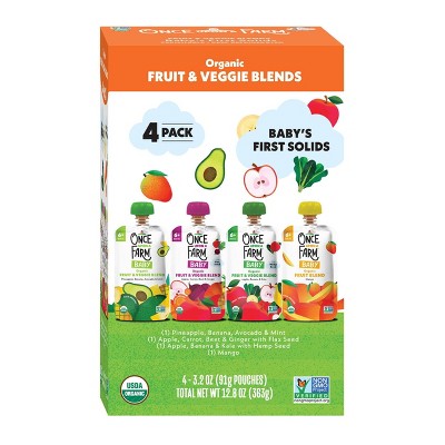 Once Upon a Farm Starting Solids Organic Baby Food Variety Pack - 4ct/3.2oz