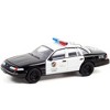 1992 Ford Crown Victoria Police Interceptor Black and White (LAPD) "Drive" (2011) Movie 1/64 Diecast Model Car by Greenlight - 2 of 3