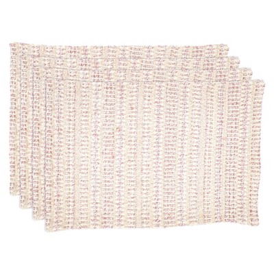 Blush and Dusty Pink Woven Fabric Placemats, Set of 4