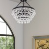 Maxax 17.5" White Crystal Cluster Flush Mount Ceiling Light, 5-Light Dimmable Glam Fixture for Living Room/Bedroom - 2 of 4