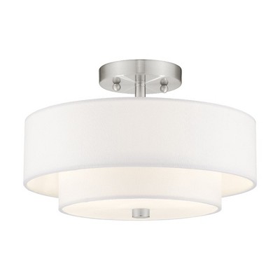 Livex Lighting Claremont 2 - Light Semi-Flush Mount in  Brushed Nickel