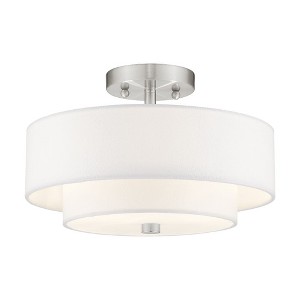 Livex Lighting Claremont 2 - Light Semi-Flush Mount in  Brushed Nickel - 1 of 4