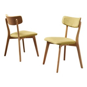Chazz Mid - Century Dining Chair - Green Tea (Set of 2) - Christopher Knight Home, Green Tea/Brown
