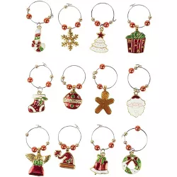12-Piece Wine Charm Drink Markers Wine Glass Charms 2 x 1 Inches Chat Slang Themed Tags Decorations for Parties Gatherings Reunions Natural Cork Wine Lover 