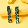 SOHI Women's Green  Embellished Cluster Drop Earrings - 2 of 3