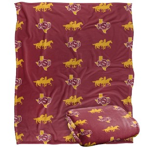 Midwestern State University Logo Pattern Silky 50x60 Blanket, 1 Sided - 1 of 4
