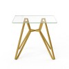 Lirago Rectangular Tempered Glass Dining TableSpace Saving for 2-4 People Sturdy Metal Legs Ideal  Gold 30.3"H x 35.4"D x 35.4"W - 4 of 4