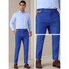 Lars Amadeus Men's Slim Fit Tapered Leg Flat Front Business Trousers Dress Pants - 4 of 4