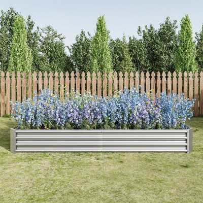 Kelly Galvanized Metal Patio Garden Bed, Raised Flower Box for Flower and Vegetable Planters, Outdoor Furniture - The Pop Home