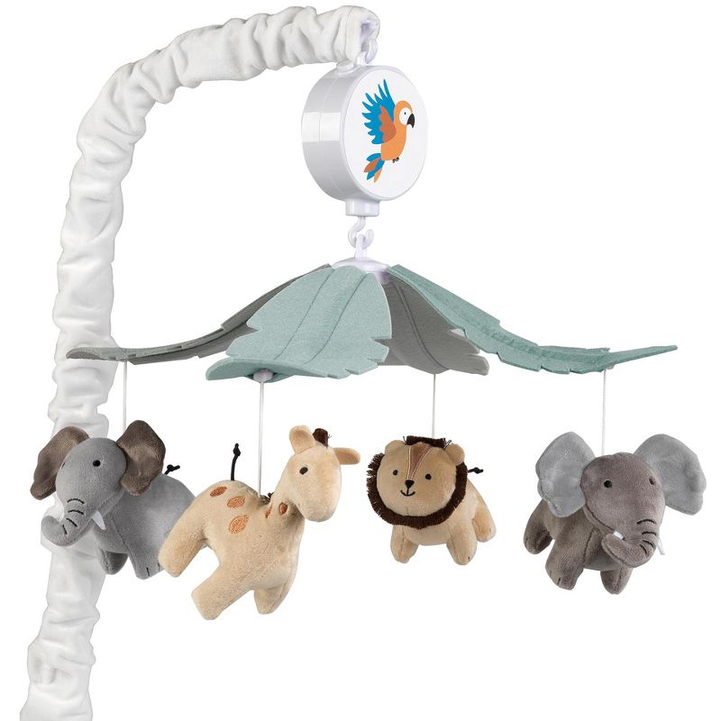 Lambs & Ivy Jungle Friends Musical Baby Crib Mobile Animals Soother Toy, 1 of 8