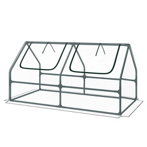 Aoodor 4 x 2 x 2 ft Mini Greenhouse with 2 Zipper Doors, Water Resistant, UV Protected for Flowers, Vegetables and Herbs - 1 of 4