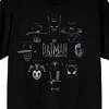 Batman Caped Crusader Character Headshots Adult Black Crew Neck Short Sleeve T-shirt - 2 of 3