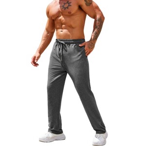 COOFANDY Men's Cotton Sweatpants Open Bottom Lounge Pants with Pockets - 1 of 4