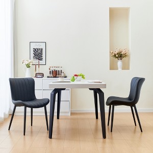 Set of 2 Dining Chairs PU Leather Upholstered Dinner Chairs Armless Chairs Accent Chairs with Padded Seat - Modernluxe - 1 of 4