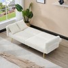 JUJABU 79" Foldable Corduroy Double Sofa with Adjustable Armrests - White - 4 of 4