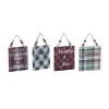 Transpac Metal Plaid Ornament Set of 4 Christmas Home Decorations - 2 of 3
