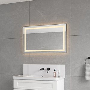 40 x 24 Inch LED Bathroom Mirror with Front and Backlight, Wall Mounted Vanity Mirror with Aluminum Frame,Anti-Fog,Memory, 3 Colors, Stepless Dimmable - 1 of 1