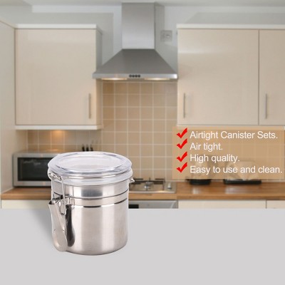 Unique Bargains Kitchen Counter Stainless Steel Airtight Canister with Clear Lid Locking Clamp 1 Pc 33oz — фото 4