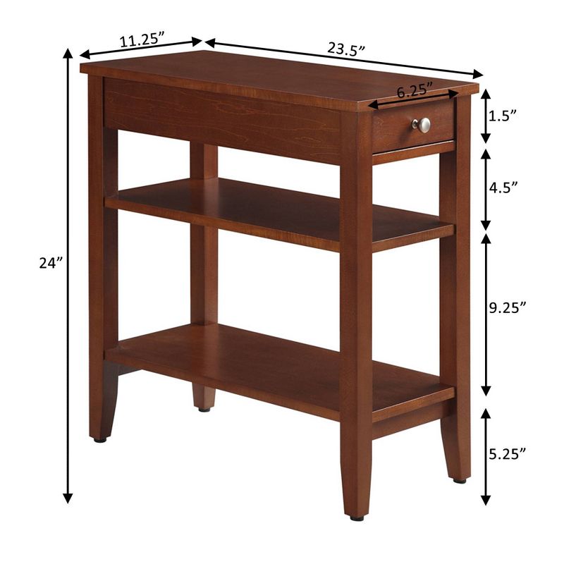 American Heritage 3 Tier End Table with Drawer - Breighton Home, 5 of 12