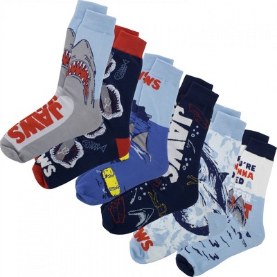Adult Jaws Movie Scenes 6-Pack Crew Socks