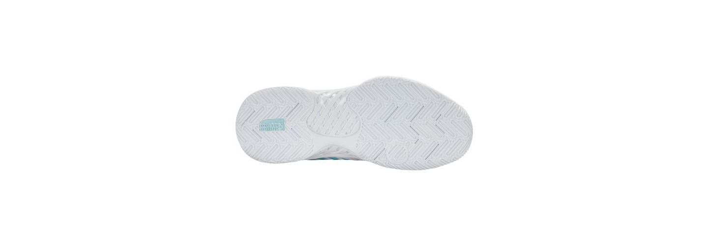 Женские кроссовки K-Swiss Express Light 3 HB Padel Shoes (White/Soft Neon Blue/Neon Bubble Gum), цвет: Белый — фото 6